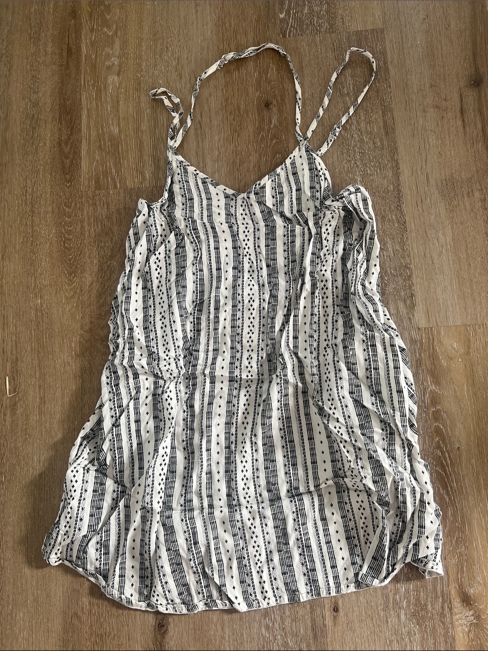 RVCA Black & White Patterned Spaghetti Strap Dress